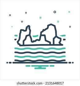 Vector colorful mix icon for arctic