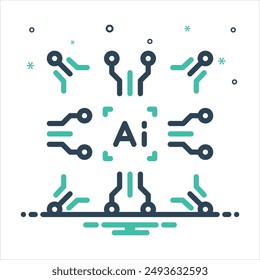 Vector colorful mix icon for artificial intelligence