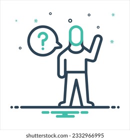 Vector colorful mix icon for ask