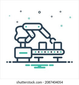 Vector colorful mix icon for assembled