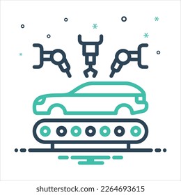 Vector colorful mix icon for assembly