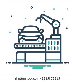 Vector colorful mix icon for assembly