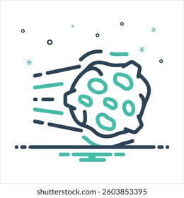 Vector colorful mix icon for asteroid