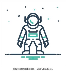 Vector colorful mix icon for astronaut
