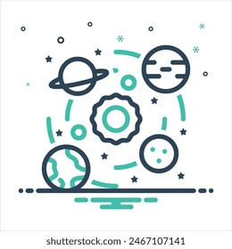Vector colorful mix icon for astronomy