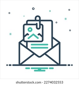 Vector colorful mix icon for attached