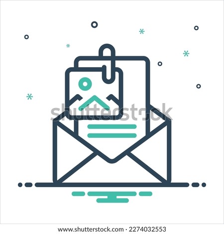 Vector colorful mix icon for attached