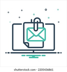 Vector colorful mix icon for attachment