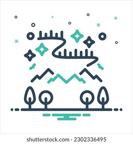 Vector colorful mix icon for aurora