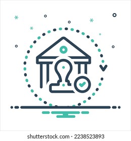 Vector colorful mix icon for authority
