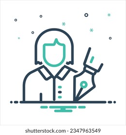 Vector colorful mix icon for authors