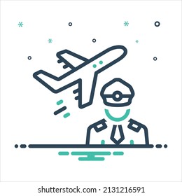 Vector colorful mix icon for aviation