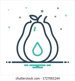 Vector colorful mix icon for avocado