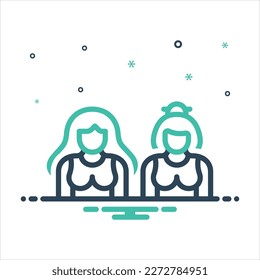 Vector colorful mix icon for babes