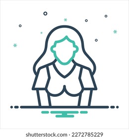 Vector colorful mix icon for babes