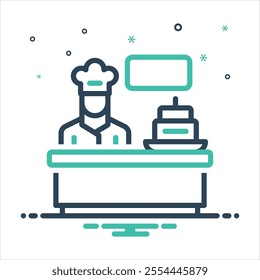 Vector colorful mix icon for baker