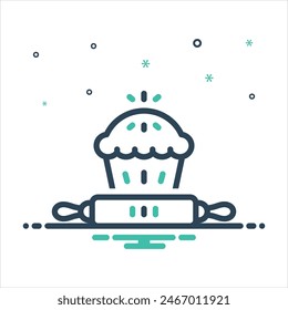 Vector colorful mix icon for bakery