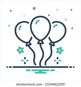 Vector colorful mix icon for balloons