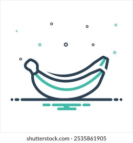 Vector colorful mix icon for banana