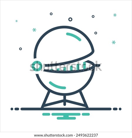 Vector colorful mix icon for barbecue