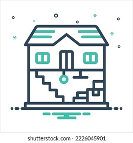 Vector colorful mix icon for basement