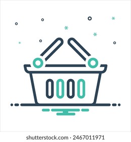 Vector colorful mix icon for basket