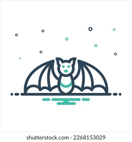 Vector colorful mix icon for bat