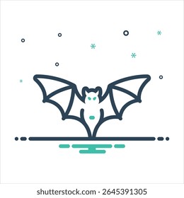 Vector colorful mix icon for bat