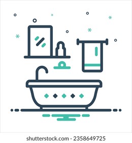 Vector colorful mix icon for bathroom