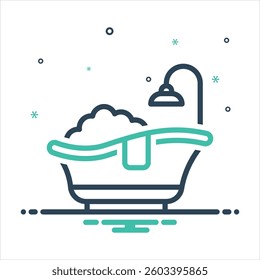 Vector colorful mix icon for bathtub