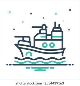 Vector colorful mix icon for battleship