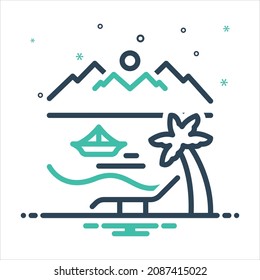 Vector colorful mix icon for beaches