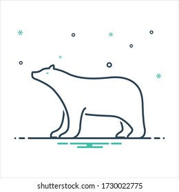 Vector colorful mix icon for bear