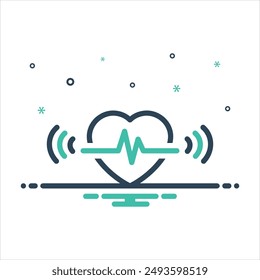 Vector colorful mix icon for beating heart
