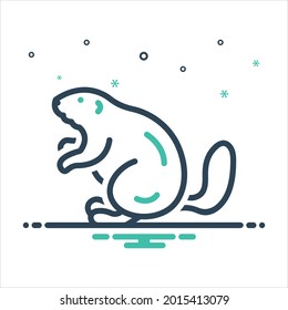 Vector colorful mix icon for beaver
