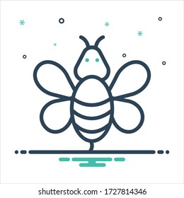 Vector colorful mix icon for bee