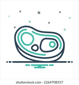 Vector colorful mix icon for beef