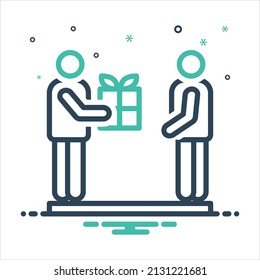 Vector colorful mix icon for behalf