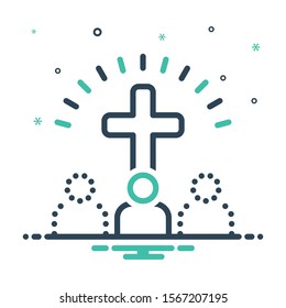 Vector colorful mix icon for belief