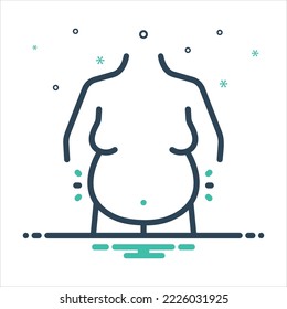 Vector colorful mix icon for belly