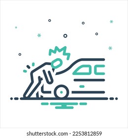 Vector colorful mix icon for between