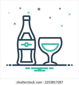 Vector colorful mix icon for beverage