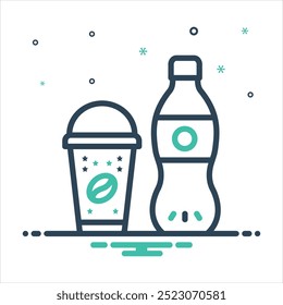 Vector colorido icono de la mezcla para la bebida