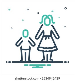Vector colorful mix icon for big sister