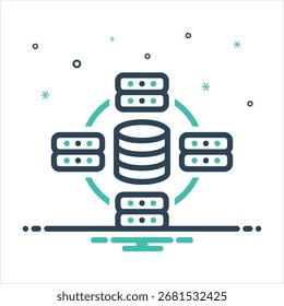 Ícone de mistura colorida vetorial para big data