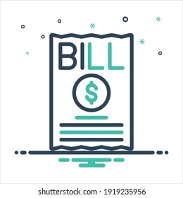 Vector colorful mix icon for billing