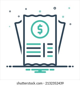 Vector colorful mix icon for bills