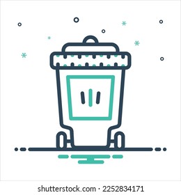 Icono de mezcla de colores vectorial para bin