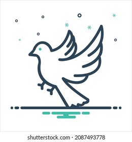 Vektorfarbiges Mischsymbol für Vögel