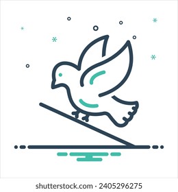 Vector colorful mix icon for bird